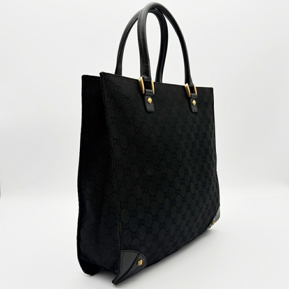Gucci GG Canvas Tote Bag 120898 Black A4 Studs - Picture 4 of 16